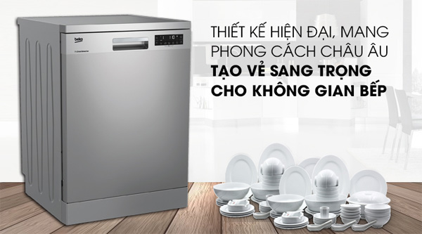 Máy rửa bát độc lập 14 bộ có sấy Beko DFN28422X (9 chương trình rửa)