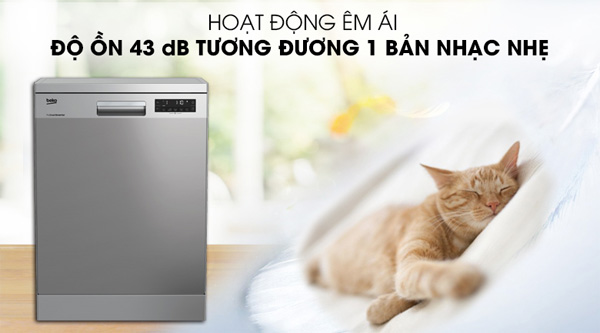 Máy rửa bát độc lập 14 bộ có sấy Beko DFN28422X (9 chương trình rửa)