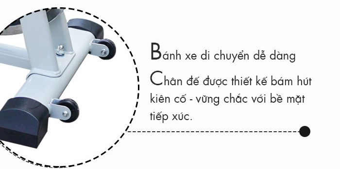 Bánh xe giúp di chuyển linh hoạt