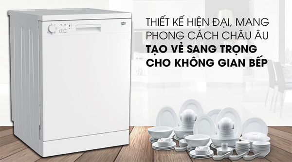 Máy rửa chén bát độc lập có sấy Beko DFN05311W (13 bộ, 5 chương trình rửa)