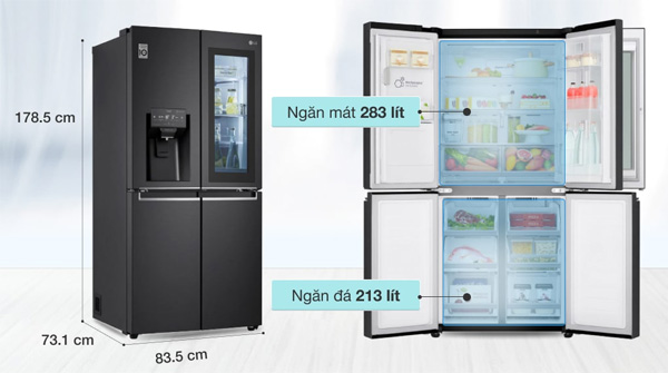 Tủ lạnh LG Inverter 496 lít GR-X22MB (mới 2021)