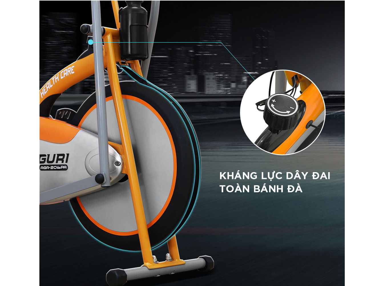 Xe đạp tập thể dục Aguri AGA-206PAS có thể điều chỉnh được lực kháng