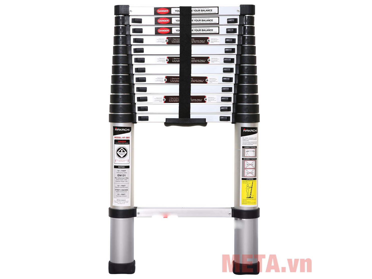 Thang nhôm rút gọn Hakachi HT-38S
