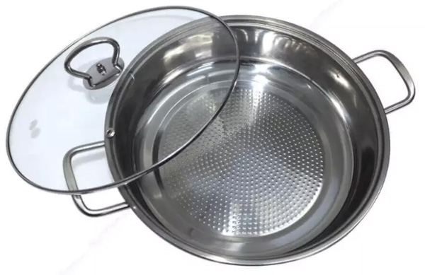 Hình ảnh nồi lẩu Inox đáy sần phi 30cm