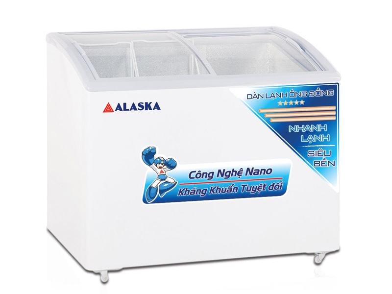 Tủ đông nắp kính cong Alaska KC-210C 210 lít