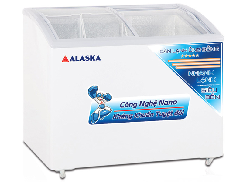 Hình ảnh tủ đông nắp kính cong Alaska KC-210C 210 lít