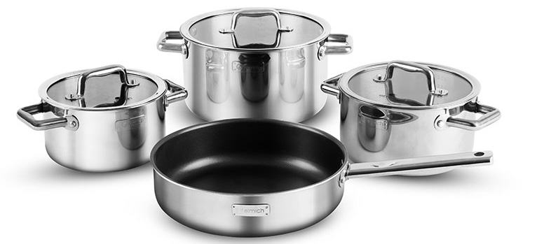 Review bộ nồi Elmich 8004 inox liền khối