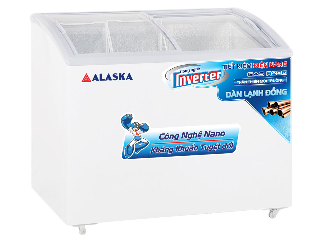 Tủ đông nắp kính cong Alaska Inverter KC-210CI 210 lít