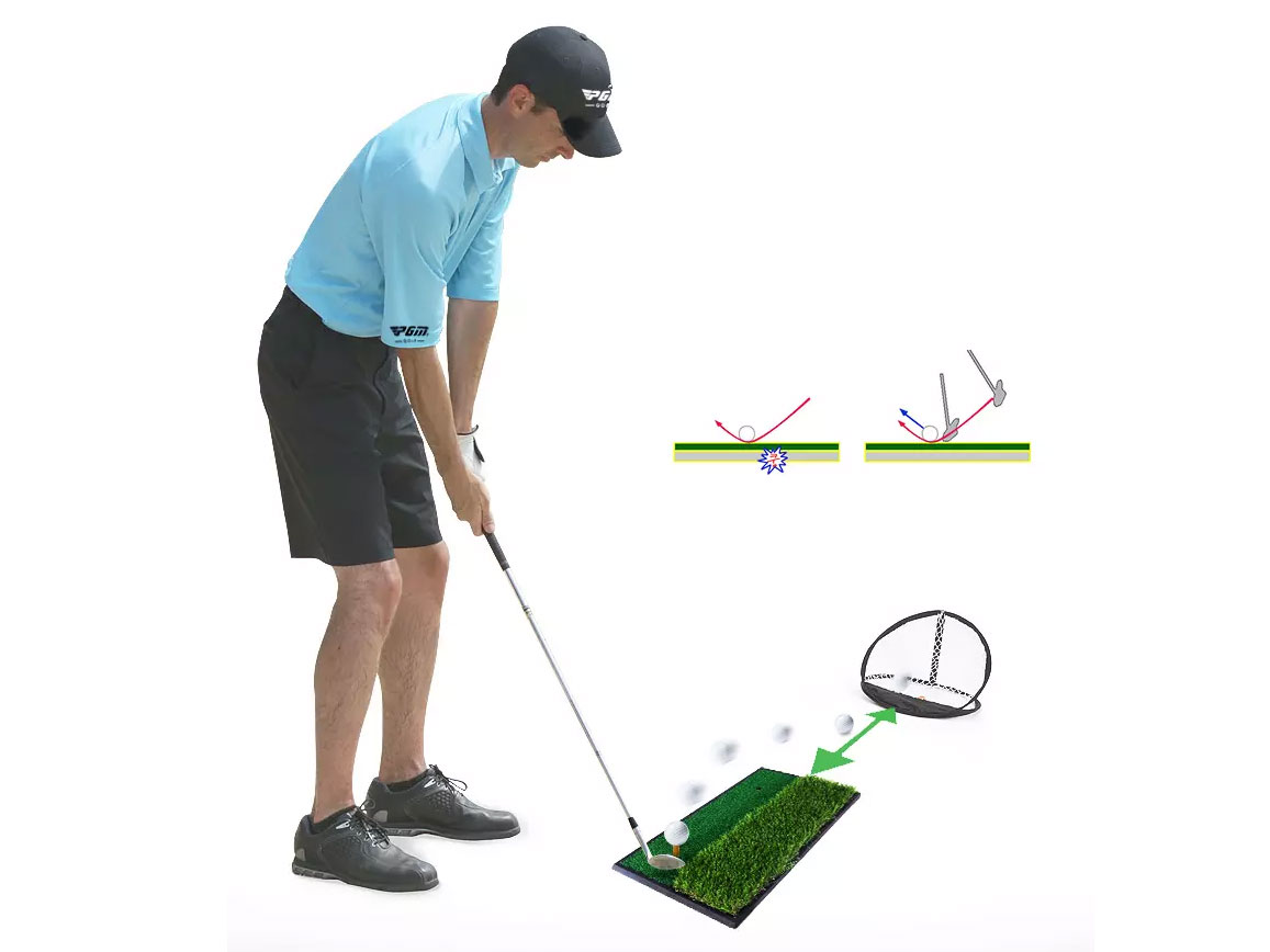 Thao tác sử dụng thảm tập golf