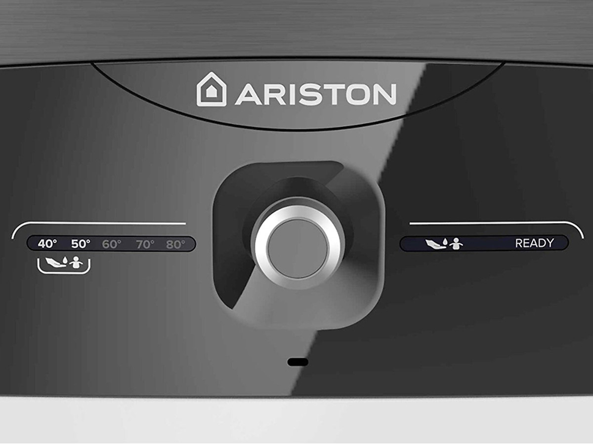 Máy nước nóng Ariston AN2 15 LUX 2.5 FE có điều khiển bằng núm vặn, có hiển thị nhiệt độ và đèn báo sẵn sàng