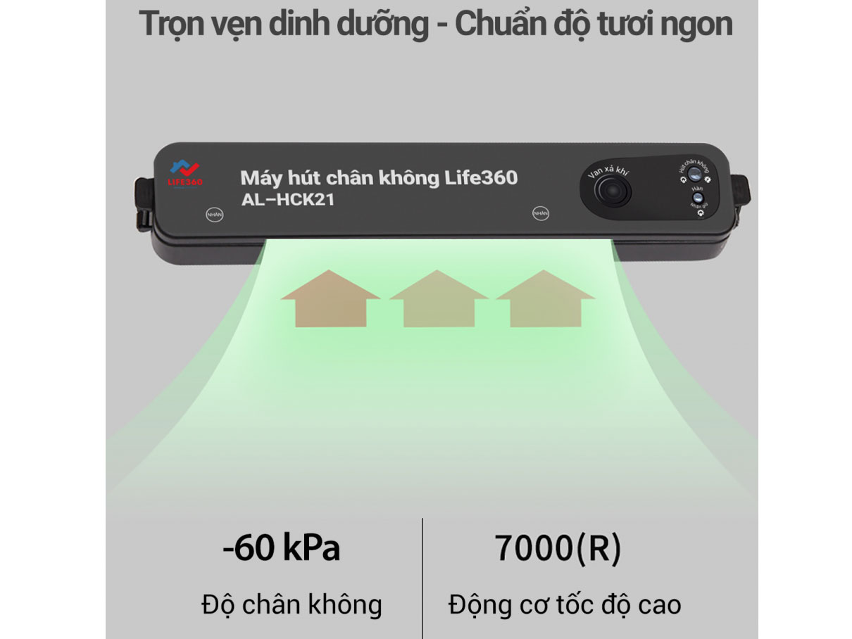 Máy hút chân không Ariranglife Life360 AL-HCK21 có lực hút tốt