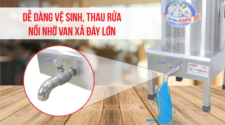 Van xả nước giúp bạn dễ dàng vệ sinh sau khi sử dụng