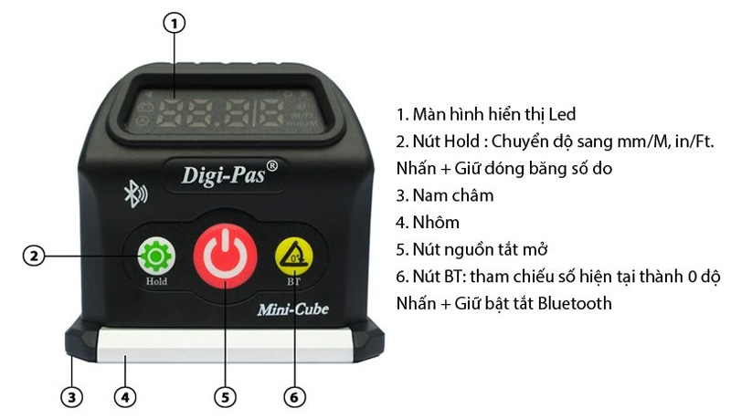 Cấu tạo của thước cân bằng điện tử DWL-90Pro