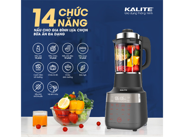 Máy làm sữa hạt Kalite KL 950 có đến 14 chức năng nấu khác nhau