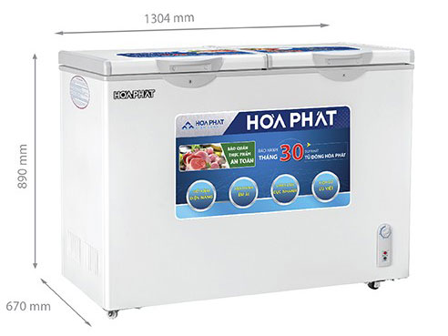 Tổng quan tủ đông Hòa Phát 1 ngăn 2 cánh HCF 666S1N2 