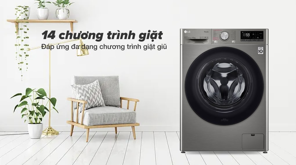 Máy giặt LG FV1410S4P được tích hợp 14 chương trình