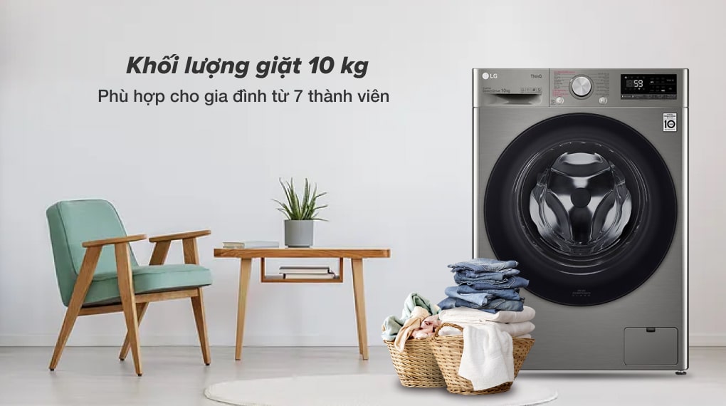 Máy giặt LG FV1410S4P có khối lượng giặt 10kg 