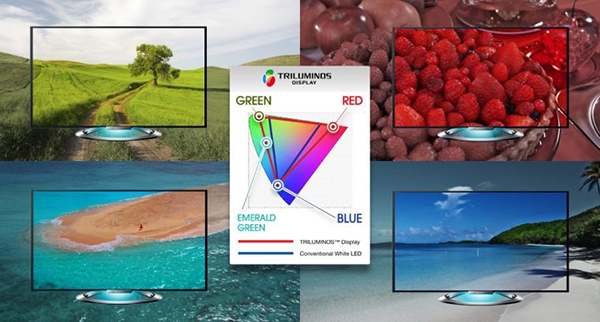Công nghệ xử lý màu Triluminos Display cho dải màu sắc hiển thị rực rỡ nhất