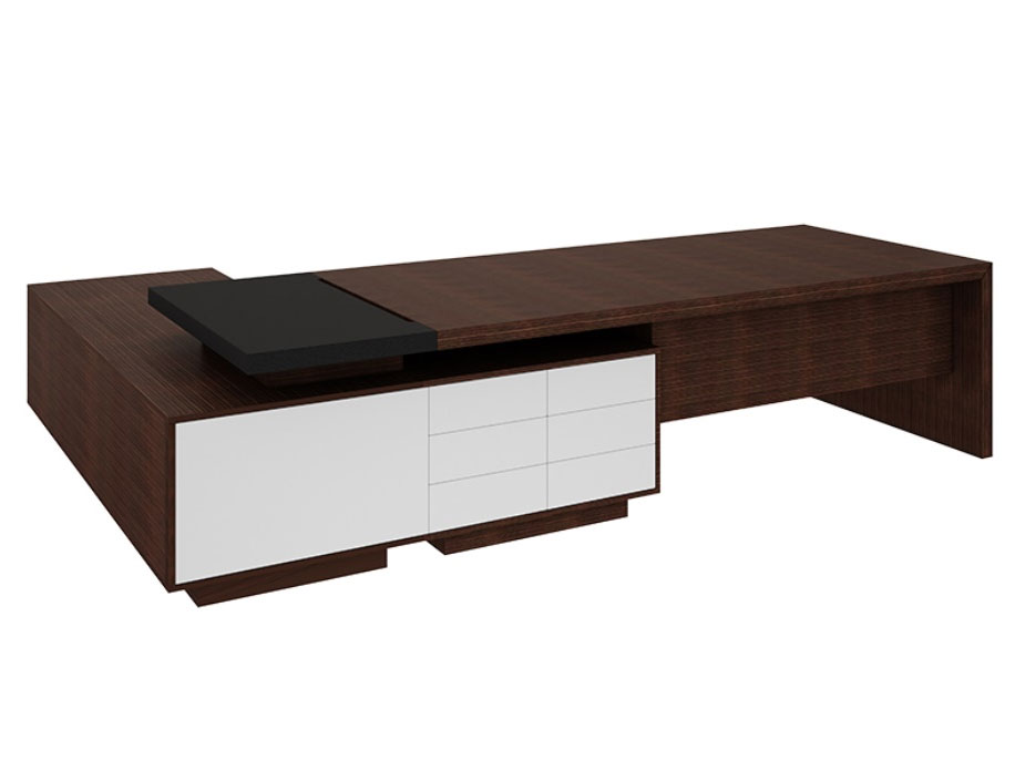 Bộ bàn giám đốc sang trọng phong cách Italia Fami Lufa E02-D3223L-R (3.200 x 2.200 x 760 mm)