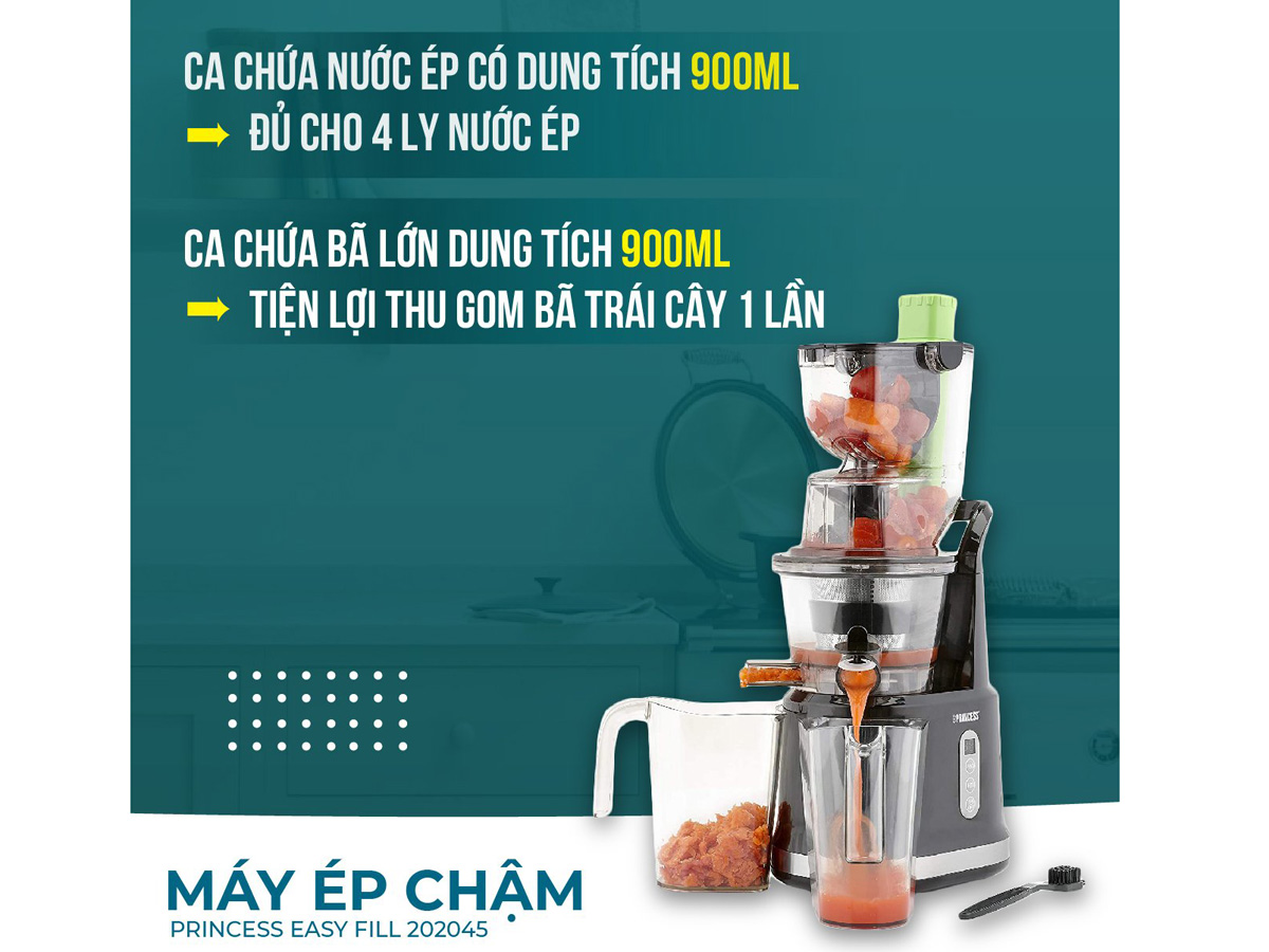 Ca chứa bã và nước ép có dung tích lớn