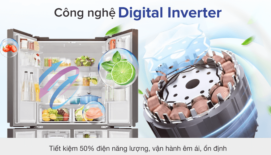 Công nghệ Digital Inverter giúp tiết kiệm điện năng, vận hành bền bỉ