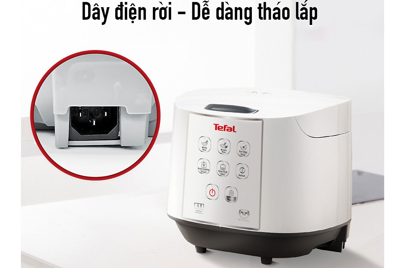 nồi cơm điện tử Tefal RK733168 có dây điện tháo rời được