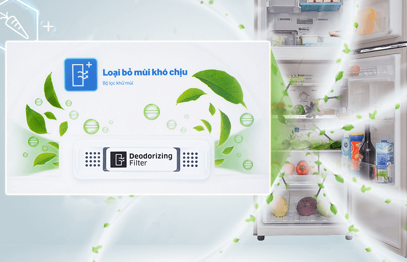 Tủ lạnh Samsung RF48A4000B4/SV được trang bị bộ lọc than hoạt tính Deodorizer