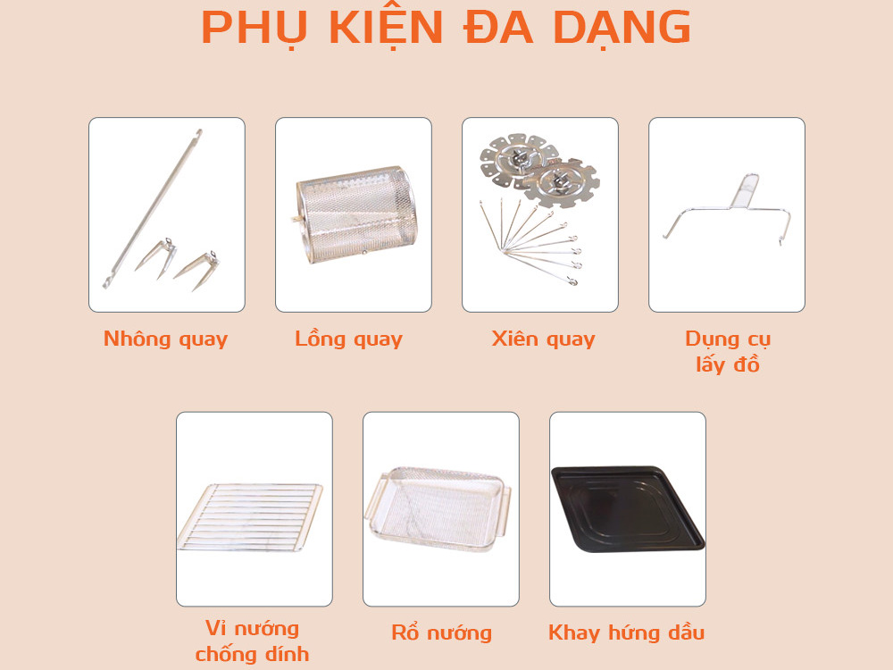 Trang bị nhiều phụ kiện khác nhau