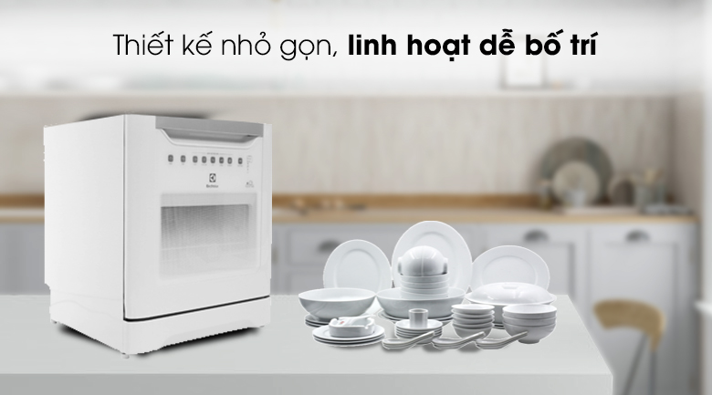 Electrolux ESF6010BW có kích thước nhỏ gọn, lắp đặt linh động