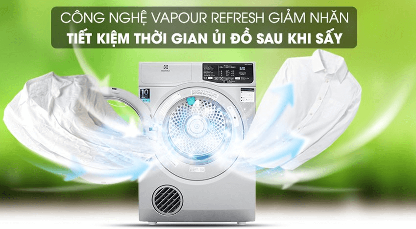 Làm mới áo quần và giảm nhăn nhờ hơi nước Vapour Refresh