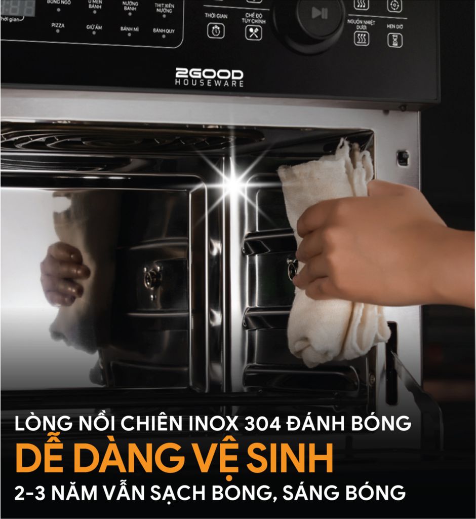 Khoang nồi rộng rãi, dễ dàng vệ sinh