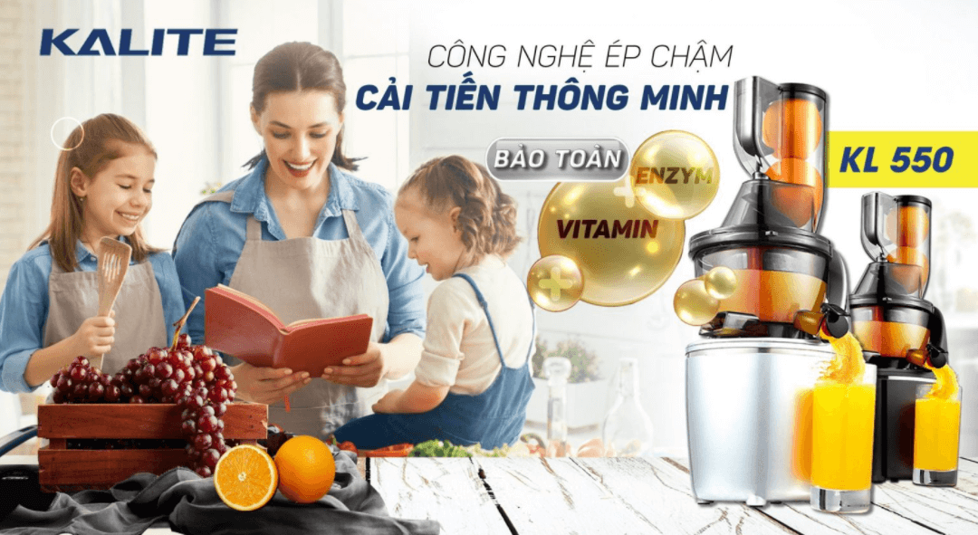 Công nghệ ép chậm giúp bảo toàn vitamin, enzym gấp 4 lần