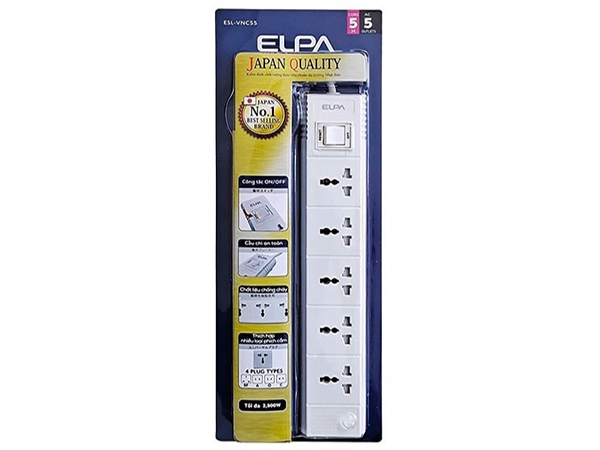 Ổ cắm điện Elpa ESL-VNC55 (5 ổ điện, 1 công tắc, 5m)