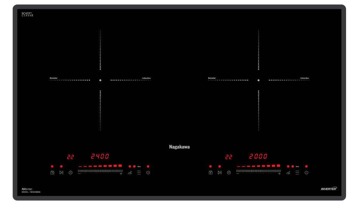 Bếp đôi điện từ Nagakawa NK2C06MS
