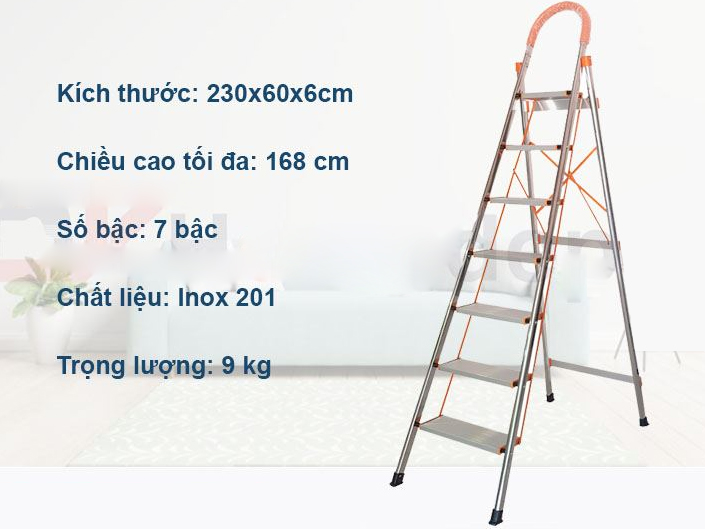 Thang ghế inox DIY TLS-07