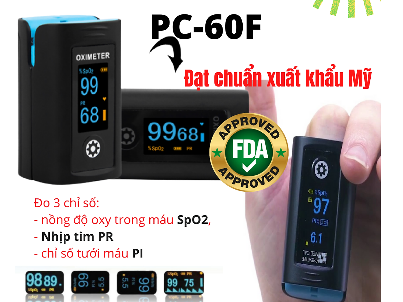 Máy đo nồng độ bão hòa oxy trong máu Creative Medical  