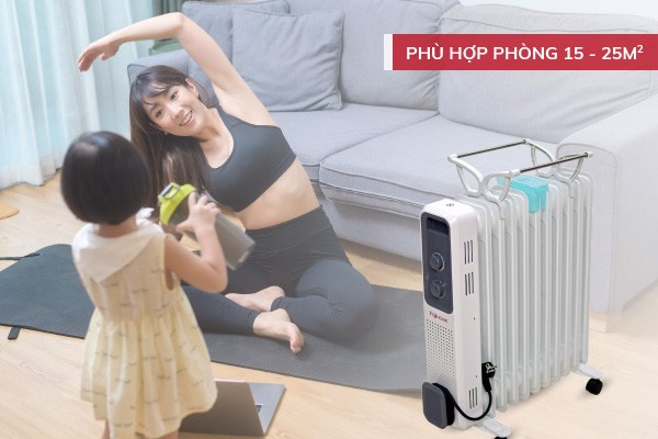 Máy sưởi Fujihome OH8411 được trang bị 11 thanh sưởi phù hợp trong không gian gia đình, văn phòng nhỏ,...