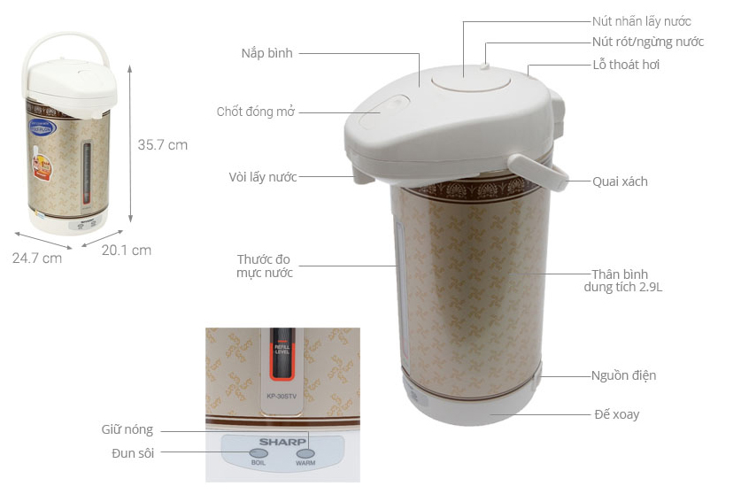 Cấu tạo của bình thủy điện Bình thủy điện