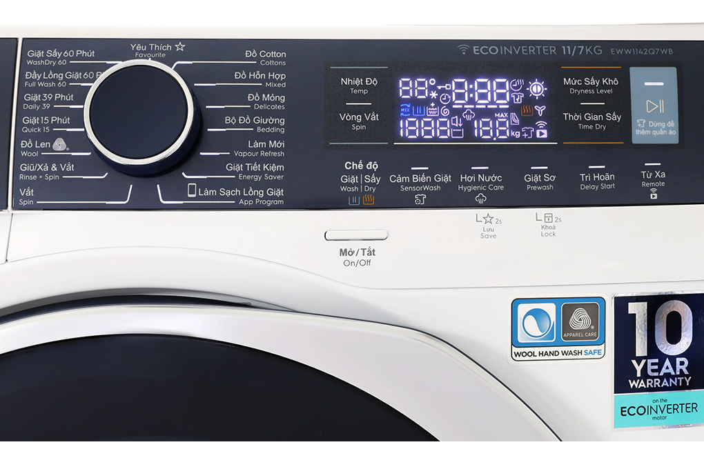 Máy giặt sấy Electrolux Inverter 11kg EWW1142Q7WB
