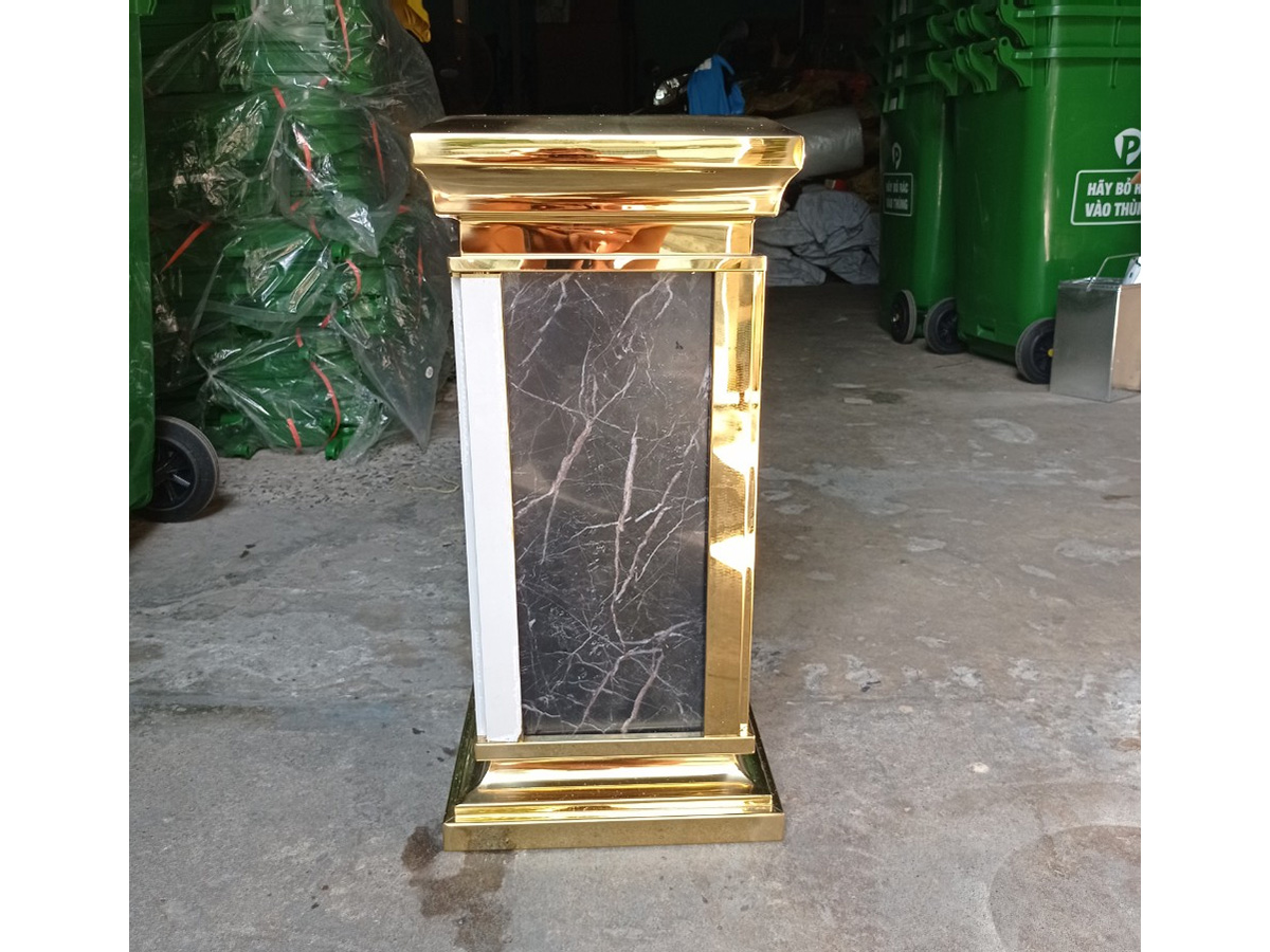 Thùng rác inox Paloca đá hoa cương (310mm x 310mm x 660mm)