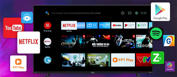 Tivi Casper 55 inch 55QG8000 sử dụng hệ điều hành Android 11
