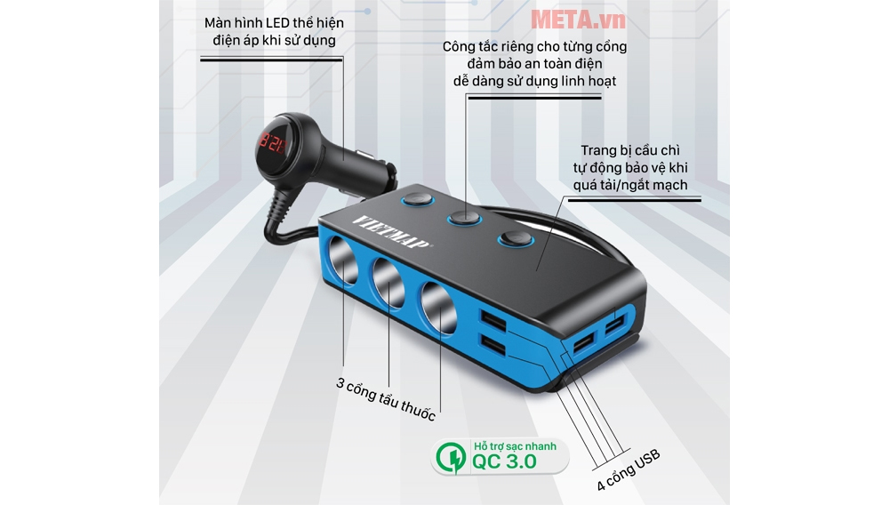 Bộ chia nguồn xe hơi VietMap VM71