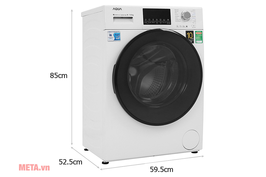 Máy giặt lồng ngang Aqua Inverter 9 kg AQD-D900F.W