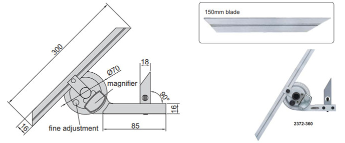 Thước đo góc Insize 2372-360