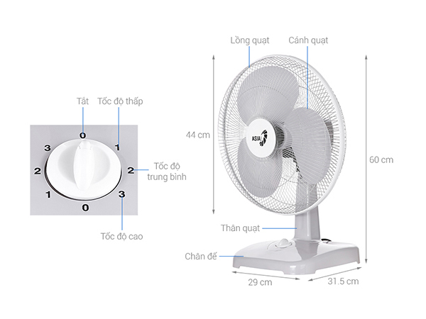 Quạt bàn Asia B16001