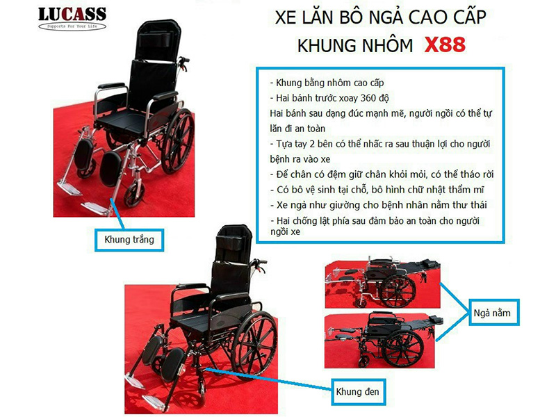 Xe lăn tay đa năng Lucass X88 (X7LB)