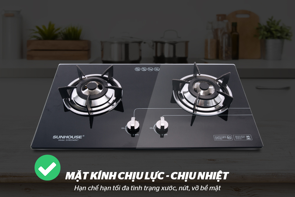 Bếp gas âm kính Sunhouse SHB5546MT