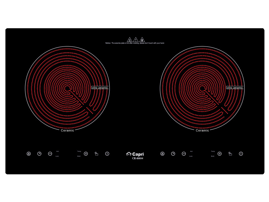 Bếp hồng ngoại 2 vùng nấu Capri CR 800H