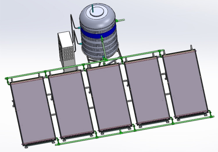 Thái dương năng dàn công nghiệp tấm phẳng 80 ống 1.000 lít F58