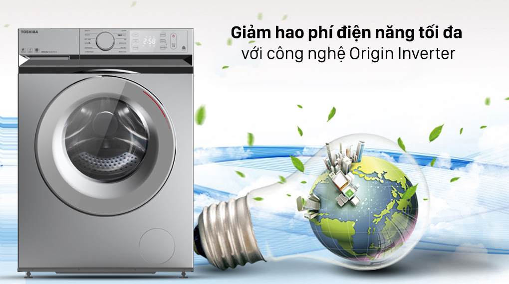 Máy giặt Toshiba TW-BL115A2V(SS) sử dụng động cơ Inverter tiết kiệm điện hiệu quả